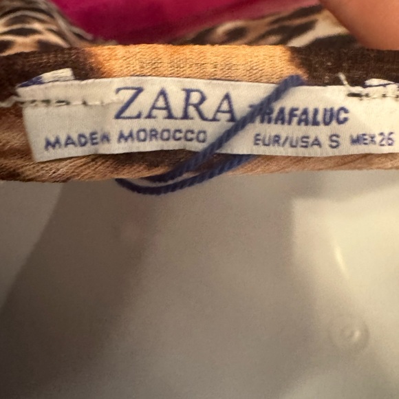 NWT Zara Trafaluc Leopard Print Cami Top with Black Lace - Picture 6 of 7